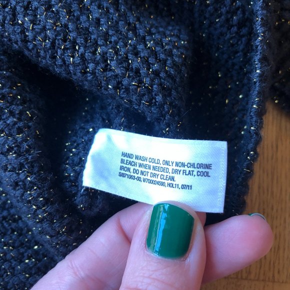 GAP Black Shimmer Cowl Neck Sweater Size Small - Picture 3 of 9